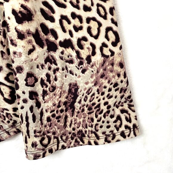 Boston Proper Shirt Womens S Brown Leopard Beaded Trim Long Sleeve Blouse NEW - Picture 4 of 9